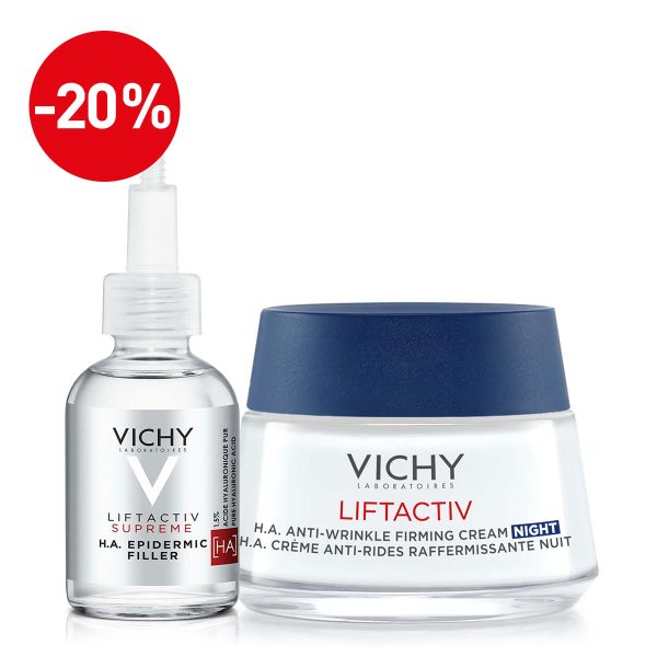 Vichy LIFTACTIV Protokol za punoću kože s 1,5% čiste hijaluronske kiseline (serum i noćna njega)