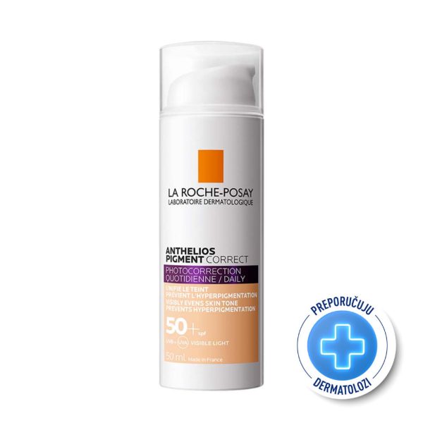 La Roche Posay ANTHELIOS Pigment Correct SPF50+ Svakodnevni korektivni proizvod za zaštitu od sunca za hiperpigmentaciju, 50 ml, Light