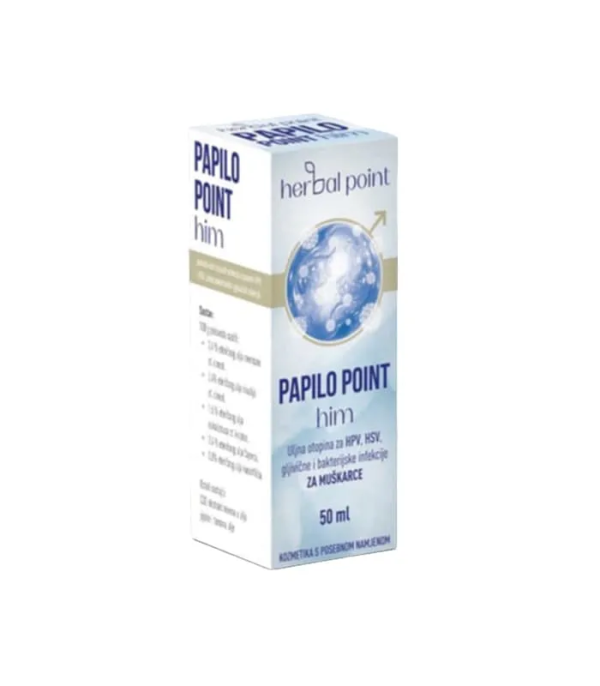 Herbal Point PAPILO POINT HIM uljna otopina za HPV, HSP, gljivične i bakterijske infekcije za muškarce 50 ml