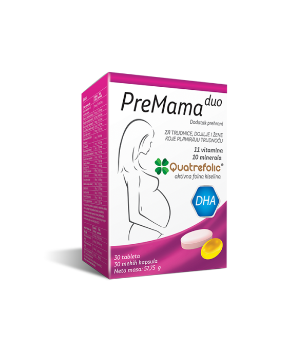 PreMama Duo 30 tableta + 30 mekih kapsula