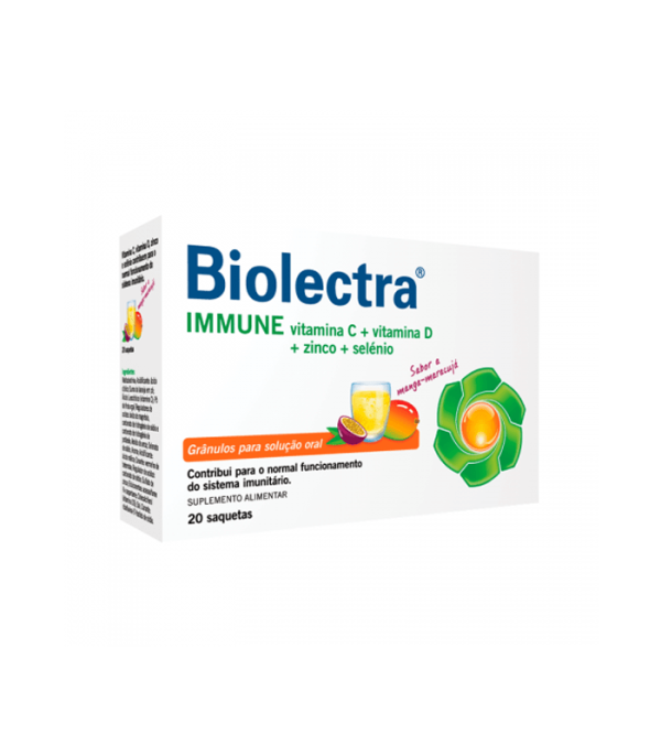 BIOLECTRA® IMMUNE VITAMIN C + VITAMIN D3 + CINK + SELEN ŠUMEĆE GRANULE 20 vrećica