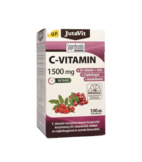 JUTAVIT Vitamin C 1500mg+Acerola+Šipurak+D3+Cink 100 Tableta