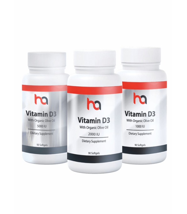 HA Vitamin D3 5000 IU s prirodnim maslinovim uljem 90 kapsula