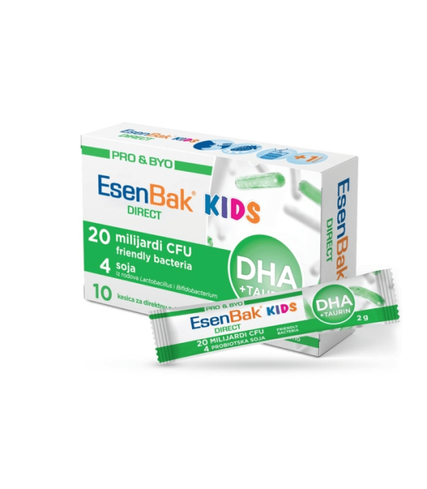 ESENBAK DIRECT KIDS Probiotik za djecu, DHA + TAURIN, 10 KESICA