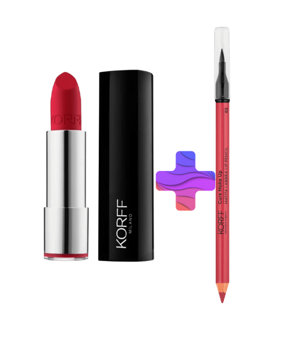 Korff Satin Lipstick 4ml +Korff Lip Pencil