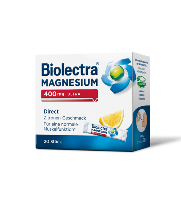 BIOLECTRA® MAGNEZIJ LIMUN 400 MG ULTRA DIREKT 20 vrećica