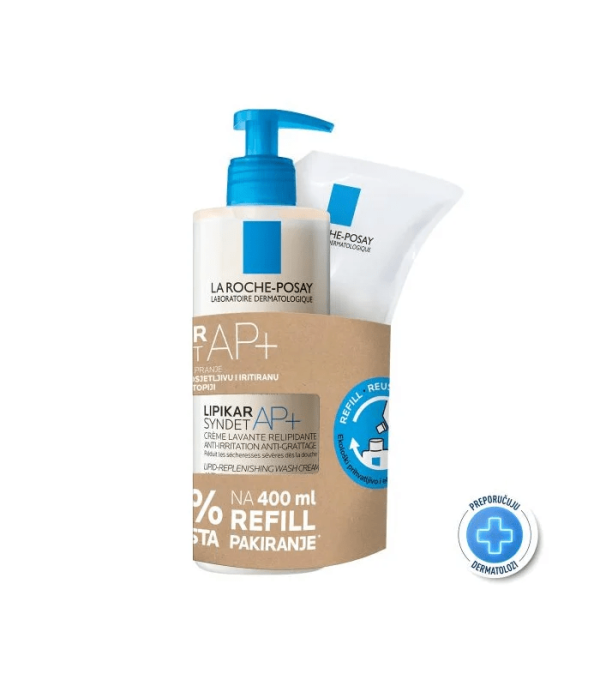 LA ROCHE POSAY LIPIKAR SYNDET 400ML + SYNDET 400ML REFILL PROMO PAKIRANJE