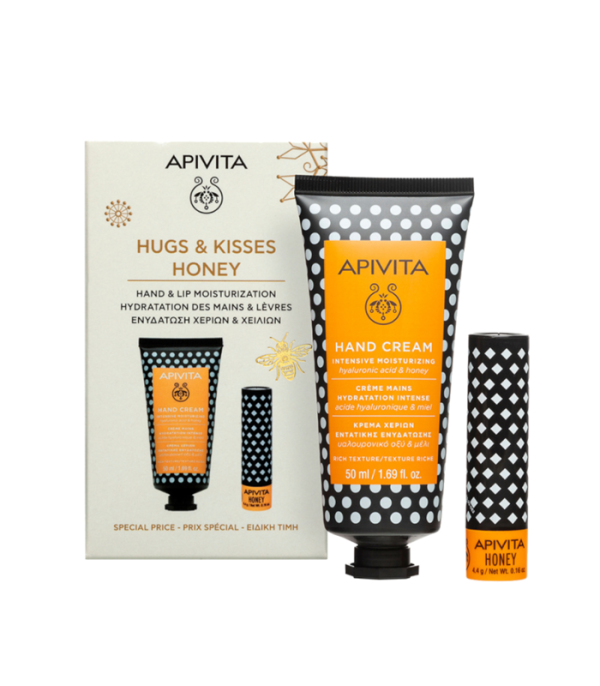 Apivita set hand (krema za ruke Med + Lip Balm Med)