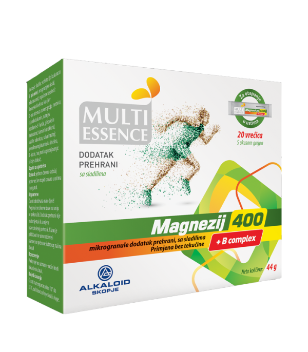 MULTI ESSENCE MAGNEZIUM 400 + B COMPLEX, 20 kesica