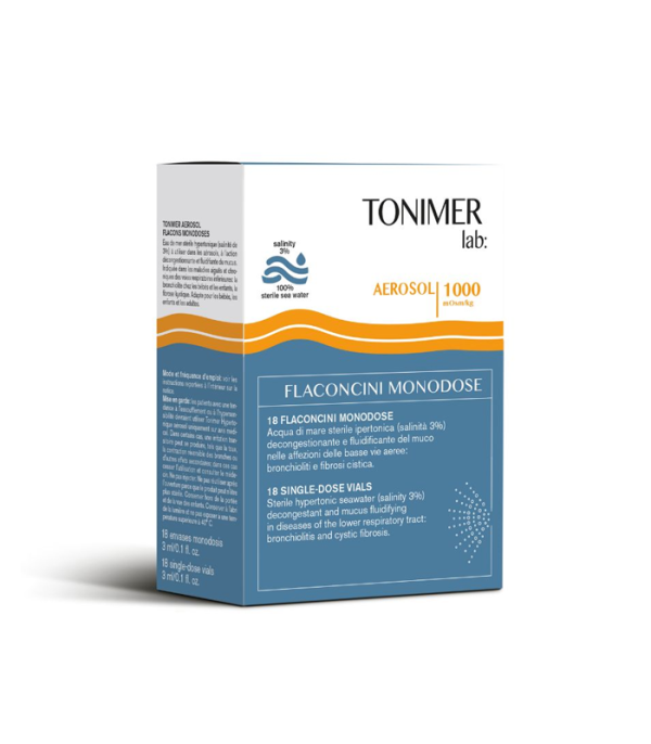 TONIMER lab: AEROSOL MONODOZE 1000 mOsm/kg, 18×3 ml